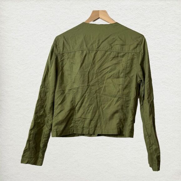 Sanctuary Olive Green Moto Jacket Women’s Medium Asymmetrical Zip, Utility Style - Picture 4 of 9